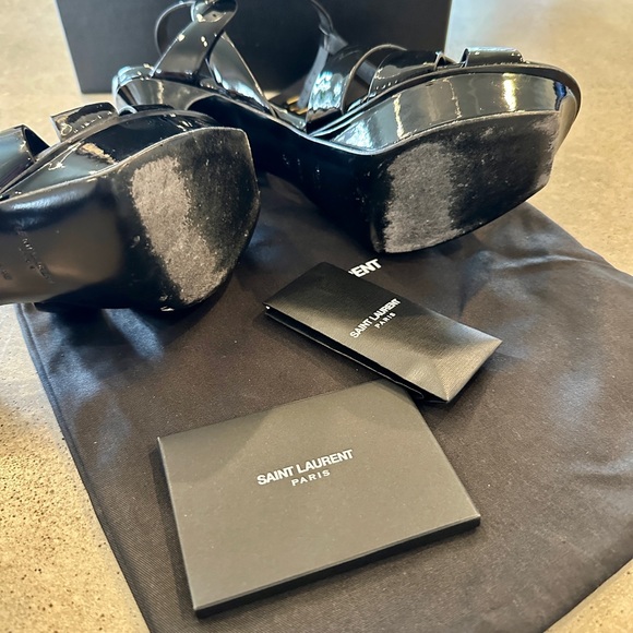 YSL Tribute 75 patent black heel! Exc cond! Size 39. $1150 retail - Picture 3 of 6